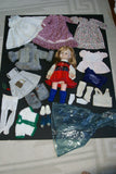 Vintage 1960 14" Vogue Littlest Angel Doll Girl + 22 pcs Unique Wardrobe: Raincoat Fur Coat & Boots, 6 dresses Undergarments Pantyhose Socks Shoes Pocket Book Slippers etc..