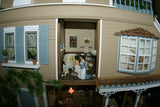 1970 HUGE CUSTOM BUILT & FULLY FURNISHED DOLL HOUSE (5 ft x 4ft x 32”) WITH 14 rooms & 3 gardens, Plants, Trees + Outhouse (1/12 Scale) Operating Lights