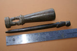 SUPERB RARE ANTIQUE MELANESIA MASSIM TROBRIAND ISLAND BETEL LIME POUNDER WITH PESTLE SET, GREAT PATINA, VERY LARGE, UNIQUE (EARLY 1900’S) BP2, 13” LONG.