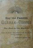 EPHEMERA AMERICANA WHIMSICAL ART: VERY RARE FRAMED VICTORIAN TRADE CARD: GERMAN COFFEE TOLEDO SPICE, WRESTLER BOXER BOYS IN RING BOXING (DFPO1L) 1800's DESIGNER COLLECTOR COLLECTIBLE WALL DÉCOR UNIQUE