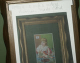 EPHEMERA AMERICANA WHIMSICAL ART: 1800's ANTIQUE VICTORIAN ADVERTISING TRADE CARD, FRAMED WITH STAND: PEARLINE SOAP, "A WIFE'S VICTORY" (DFPO1M) VINTAGE HAND PAINTED FRAME DESIGNER COLLECTOR COLLECTIBLE WALL DÉCOR UNIQUE