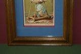 EPHEMERA AMERICANA WHIMSICAL ART: 1800's FRAMED ANTIQUE VICTORIAN ADVERTISING TRADE CARD: MILK-MAID BRAND SOLDIER TOT (DFPO1P) CUTE BABY BOY DESIGNER COLLECTOR COLLECTIBLE WALL DÉCOR UNIQUE