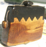 Rare Vintage Collectible Hand Carved Wood Traditional Tongal Tobacco Lime (Betel Quid Paraphernalia) Gem Box Container Carrier from remote Sumba Island, Indonesia.