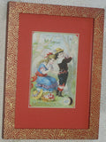 EPHEMERA AMERICANA WHIMSICAL ART: 1800's FRAMED ANTIQUE VICTORIAN ADVERTISING TRADE CARD: CLARK'S GIRL SEWS BOY'S PANTS (DFPO1T) HAND PAINTED FRAME BY ARTIST QUITE UNIQUE  COLLECTOR COLLECTIBLE WALL DÉCOR UNIQUE CHILD’S ROOM