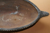 NEW GUINEA PRIMITIVE MUSEUM TRIBAL ART: LAKE CHAMBRI, OLD CERAMIC POTTERY FROM THE AIBOM PEOPLE: EARTHTONES SERVING  DISH  FOR SAGO , BETEL OR  GRUB, 16” x 7 1/2” COLLECTED IN THE LATE 1900’S