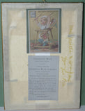 EPHEMERA AMERICANA WHIMSICAL ART: 1800's FRAMED ANTIQUE VICTORIAN ADVERTISING TRADE CARD: MILK-MAID BRAND DRUMMER KID (DFPO1Y) CUTE BABY FRAME HAND PAINTED BY ARTIST VINTAGE FRAME BABY ROOM DESIGNER COLLECTOR COLLECTIBLE WALL DÉCOR