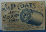 EPHEMERA AMERICANA WHIMSICAL ART: 1887 FRAMED & MATTED, ANTIQUE VICTORIAN ADVERTISING TRADE CARD: J.& P. Coats, GIRL & PET DOG GOLDEN RETRIEVER (DFPO2L) DESIGNER COLLECTOR COLLECTIBLE DELIGHTFUL WALL DÉCOR AD GOLDEN RETRIEVER (DFPO2L)