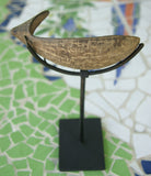 Very Rare Older Coconut Shell Cannibal Spoon or Ompi from the Azera (Adzera) People, Markham Valley, Morobe Province. Papua New Guinea. Private Collection, Mid 20th Century. ITEM SP3C comes with metal custom stand, highly collectible.