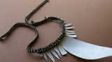 EXTREMELY RARE YALI TRIBE (CANNIBAL) “BIG MAN” MIKAK TRIDACNA GIGAS NECKLACE WITH WOVEN BARK HAND-TWISTED TWINE, VALUABLE CURRENCY, HIGHLANDS, CENTRAL IRIAN JAYA, WEST NEW GUINEA, MID-20th CENTURY, CIRCA 1960’S, PRIVATE COLLECTION