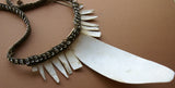 EXTREMELY RARE YALI TRIBE (CANNIBAL) “BIG MAN” MIKAK TRIDACNA GIGAS NECKLACE WITH WOVEN BARK HAND-TWISTED TWINE, VALUABLE CURRENCY, HIGHLANDS, CENTRAL IRIAN JAYA, WEST NEW GUINEA, MID-20th CENTURY, CIRCA 1960’S, PRIVATE COLLECTION