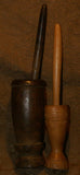 CHOICE BETWEEN 2 RARE MELANESIA MASSIM TROBRIAND ISLAND BETEL LIME POUNDER & PESTLE SETS, (ITEM BP37: EARLY 1900’S  GOOD PATINA) (ITEM BP38: 1970’S BLOND WOOD)