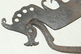 1800’s Very Rare Old Traditional Ethnic Iron Betel Areca Nut Cutter, Cracker, called Kacip (Kecil) Iron Tool, Collected in Sumatra in the 1970's, Horse Motif. 19th century, Indonesia