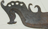 1800’s Very Rare Old Traditional Ethnic Iron Betel Areca Nut Cutter, Cracker, called Kacip (Kecil) Iron Tool, Collected in Sumatra in the 1970's, Horse Motif. 19th century, Indonesia