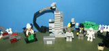 CUSTOM LEGO SET (154 PCS)  ADVENTURERS  ORIENT EXPEDITION YEAR 2003, 6 CUSTOM  BUILDS 4 RARE RETIRED MINIFIGURES:  LORD SAM SINISTER DR. CHARLES LIGHTNING SKELETON GREY GUARD + HELMET BENCH CRANE, 2 WORK TABLES TREASURE CHEST FENCES STOOL ETC.. KIT 71