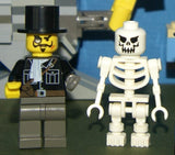 CUSTOM LEGO SET (154 PCS)  ADVENTURERS  ORIENT EXPEDITION YEAR 2003, 6 CUSTOM  BUILDS 4 RARE RETIRED MINIFIGURES:  LORD SAM SINISTER DR. CHARLES LIGHTNING SKELETON GREY GUARD + HELMET BENCH CRANE, 2 WORK TABLES TREASURE CHEST FENCES STOOL ETC.. KIT 71