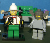 CUSTOM LEGO SET (154 PCS)  ADVENTURERS  ORIENT EXPEDITION YEAR 2003, 6 CUSTOM  BUILDS 4 RARE RETIRED MINIFIGURES:  LORD SAM SINISTER DR. CHARLES LIGHTNING SKELETON GREY GUARD + HELMET BENCH CRANE, 2 WORK TABLES TREASURE CHEST FENCES STOOL ETC.. KIT 71