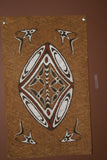 Rare Tapa Bark Cloth (Kapa in Hawaii), from Lake Sentani, Irian Jaya, Papua New Guinea. Hand painted by a Tribal Artist with natural pigments: Spiritual Stylized Shield Motifs 21 1/2" x 13" (no 22)