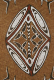 Rare Tapa Bark Cloth (Kapa in Hawaii), from Lake Sentani, Irian Jaya, Papua New Guinea. Hand painted by a Tribal Artist with natural pigments: Spiritual Stylized Shield Motifs 21 1/2" x 13" (no 22)