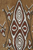 Rare Tapa Bark Cloth (Kapa in Hawaii), from Lake Sentani, Irian Jaya, Papua New Guinea. Hand painted by a Tribal Artist with natural pigments: Spiritual Stylized Motifs of shields with eyes & fish. 21" x 17" (no 28)