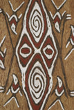 Rare Tapa Bark Cloth (Kapa in Hawaii), from Lake Sentani, Irian Jaya, Papua New Guinea. Hand painted by a Tribal Artist with natural pigments: Spiritual Stylized Motifs of shields with eyes & fish. 21" x 17" (no 28)