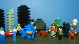 9 NOW RARE WESTERN COWBOYS RETIRED MINIFIGURES FROM KIT 6755 (1996) IN GOOD CONDITION, D0G, 12 CUSTOM BUILDS, PINE TREES, THRONE, ATTACK TRACTOR, PADDLE BOAT, ROBOT, FOOD STAND, BENCH, PULPIT ETC.. TOTAL PIECES: 265 PCS. KIT No 75