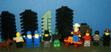9 NOW RARE WESTERN COWBOYS RETIRED MINIFIGURES FROM KIT 6755 (1996) IN GOOD CONDITION, D0G, 12 CUSTOM BUILDS, PINE TREES, THRONE, ATTACK TRACTOR, PADDLE BOAT, ROBOT, FOOD STAND, BENCH, PULPIT ETC.. TOTAL PIECES: 265 PCS. KIT No 75