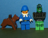 9 NOW RARE WESTERN COWBOYS RETIRED MINIFIGURES FROM KIT 6755 (1996) IN GOOD CONDITION, D0G, 12 CUSTOM BUILDS, PINE TREES, THRONE, ATTACK TRACTOR, PADDLE BOAT, ROBOT, FOOD STAND, BENCH, PULPIT ETC.. TOTAL PIECES: 265 PCS. KIT No 75