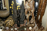 SOUTH PACIFIC MELANESIAN ART: DELICATELY HAND CARVED LARGE  SERVING TOOLS, USTENSILS WITH INSERTS OF MOTHER OF PEARL, COLLECTED IN THE LATE 1900’S. OCEANIC ART, KULA TRADE, MASSIM REGION, PAPUA NEW GUINEA’S REMOTE ISLANDS.