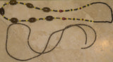 Unique Vintage Hand Crafted Ethnic Amber & Older Glass Trade Beads Necklace, Orang Ulu, Iban & Dayak tribal wear, also Local Currency, Borneo: NECK33 + 1 Flapper Coconut necklace
