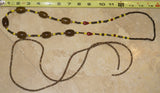 Unique Vintage Hand Crafted Ethnic Amber & Older Glass Trade Beads Necklace, Orang Ulu, Iban & Dayak tribal wear, also Local Currency, Borneo: NECK33 + 1 Flapper Coconut necklace
