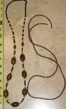 Unique Vintage Hand Crafted Ethnic Amber & Older Glass Trade Beads Necklace, Orang Ulu, Iban & Dayak tribal wear, also Local Currency, Borneo: NECK33 + 1 Flapper Coconut necklace