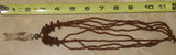 4 Strands Unique Earthtones Hand crafted Ethnic Glass Trade Beads Necklace with Buffalo Bone Hand Carved Pendant of Fish, Zodiac Pisces, Borneo Kalimantan, Indonesia NECK41