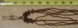 4 Strands Unique Earthtones Hand crafted Ethnic Glass Trade Beads Necklace with Buffalo Bone Hand Carved Pendant of Fish, Zodiac Pisces, Borneo Kalimantan, Indonesia NECK41