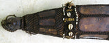 Very Rare Huge Old Ethnic Hunting & Gathering Water Gourd, Calabash Decorated with Woven Bark Strips, Nassa Shells & Seed Beads, Dani Tribe, Baliem Valley, Irian Jaya, West Papua, 30" Long, collected in late 20th Century