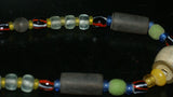 Old Rare Tribal Ethnic Dayak Iban Tribe Talisman Necklace: Antique Hand Crafted Magical Lukut Sekala , Glass, Pottery and Stone Beads, Amber beads, Chinese Coins, collected in 1980’s Borneo Aristocrat Owner, Indonesia. NB1