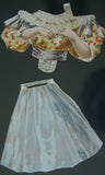 EPHEMERA AMERICANA ANTIQUE WHIMSICAL ART: 1895 FRAMED VICTORIAN TRADE CARD (6 pc DIE CUTS): NEW ENGLAND MINCE MEAT, PAPER DOLL (DFPO1E) 32” x 10.25”, ARTIST HAND PAINTED FRAME SIGNED DESIGNER COLLECTOR COLLECTIBLE WALL DÉCOR