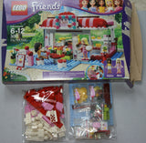 NOW RARE RETIRED LEGO Friends Kit 3061 City Park Café Complete with 2 Minifigures & Many Accessories, Cash Register, Money, Pots & Pans, Outdoors Dining, Instructions’ Booklets, box, built once. Year 2012 (222 Pieces)