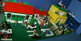 HUGE CUSTOM LEGO SET 32" x 12" x 15": THE ULTIMATE YEAR ROUND CHRISTMAS VILLAGE (2136 PCS) WITH 81 MINIFIGURES & 4 BUILDINGS, POLICE STATION, INDOOR POOL, OFFICES, WAREHOUSE, APTS, CARS, MOTOCYCLES, GARDENS, SANTAS & ACCESSORIES (KIT 27)