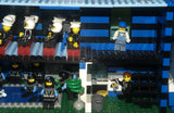 HUGE CUSTOM LEGO SET 32" x 12" x 15": THE ULTIMATE YEAR ROUND CHRISTMAS VILLAGE (2136 PCS) WITH 81 MINIFIGURES & 4 BUILDINGS, POLICE STATION, INDOOR POOL, OFFICES, WAREHOUSE, APTS, CARS, MOTOCYCLES, GARDENS, SANTAS & ACCESSORIES (KIT 27)