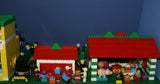 HUGE CUSTOM LEGO SET 32" x 12" x 15": THE ULTIMATE YEAR ROUND CHRISTMAS VILLAGE (2136 PCS) WITH 81 MINIFIGURES & 4 BUILDINGS, POLICE STATION, INDOOR POOL, OFFICES, WAREHOUSE, APTS, CARS, MOTOCYCLES, GARDENS, SANTAS & ACCESSORIES (KIT 27)