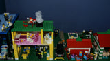 HUGE CUSTOM LEGO SET 32" x 12" x 15": THE ULTIMATE YEAR ROUND CHRISTMAS VILLAGE (2136 PCS) WITH 81 MINIFIGURES & 4 BUILDINGS, POLICE STATION, INDOOR POOL, OFFICES, WAREHOUSE, APTS, CARS, MOTOCYCLES, GARDENS, SANTAS & ACCESSORIES (KIT 27)