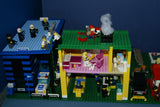 HUGE CUSTOM LEGO SET 32" x 12" x 15": THE ULTIMATE YEAR ROUND CHRISTMAS VILLAGE (2136 PCS) WITH 81 MINIFIGURES & 4 BUILDINGS, POLICE STATION, INDOOR POOL, OFFICES, WAREHOUSE, APTS, CARS, MOTOCYCLES, GARDENS, SANTAS & ACCESSORIES (KIT 27)