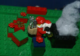 HUGE CUSTOM LEGO SET 32" x 12" x 15": THE ULTIMATE YEAR ROUND CHRISTMAS VILLAGE (2136 PCS) WITH 81 MINIFIGURES & 4 BUILDINGS, POLICE STATION, INDOOR POOL, OFFICES, WAREHOUSE, APTS, CARS, MOTOCYCLES, GARDENS, SANTAS & ACCESSORIES (KIT 27)