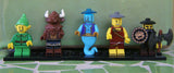 5 NOW RARE RETIRED LEGO MINIFIGURES Series 5, 6, 9, 11 EVIL DWARF, BLUE GENIE, MINOTAUR, ROMAN EMPEROR, GREEN ELF, ALL BRAND NEW WITH SOME ACCESSORIES, 25 PIECES (INVENTORY ITEM 5)