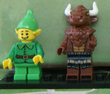 5 NOW RARE RETIRED LEGO MINIFIGURES Series 5, 6, 9, 11 EVIL DWARF, BLUE GENIE, MINOTAUR, ROMAN EMPEROR, GREEN ELF, ALL BRAND NEW WITH SOME ACCESSORIES, 25 PIECES (INVENTORY ITEM 5)
