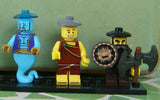 5 NOW RARE RETIRED LEGO MINIFIGURES Series 5, 6, 9, 11 EVIL DWARF, BLUE GENIE, MINOTAUR, ROMAN EMPEROR, GREEN ELF, ALL BRAND NEW WITH SOME ACCESSORIES, 25 PIECES (INVENTORY ITEM 5)