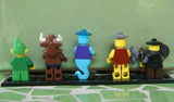 5 NOW RARE RETIRED LEGO MINIFIGURES Series 5, 6, 9, 11 EVIL DWARF, BLUE GENIE, MINOTAUR, ROMAN EMPEROR, GREEN ELF, ALL BRAND NEW WITH SOME ACCESSORIES, 25 PIECES (INVENTORY ITEM 5)