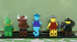 5 NOW RARE RETIRED LEGO MINIFIGURES Series 5, 6, 9, 11 EVIL DWARF, BLUE GENIE, MINOTAUR, ROMAN EMPEROR, GREEN ELF, ALL BRAND NEW WITH SOME ACCESSORIES, 25 PIECES (INVENTORY ITEM 5)