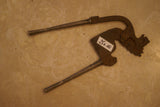 1800’s Very Rare Old Traditional Ethnic Iron Betel Areca Nut Cutter, Cracker, called Kacip (Kecil) Iron Tool with silver handles, Collected in Sumatra in the 1970's, Lion Head Motif. 19th century, Indonesia