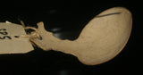 OLDER VERY RARE & UNIQUE ETHNIC PRIMITIVE DRINKING BOWL OR SCOOP WITH FESTOONED HANDLE, TRIBAL SPOON HAND CARVED OUT OF A COCONUT SHELL, TAMI ISLAND, HUON GULF, SOUTH SEAS, PNG, NEW GUINEA. SP5C. GOOD PATINA